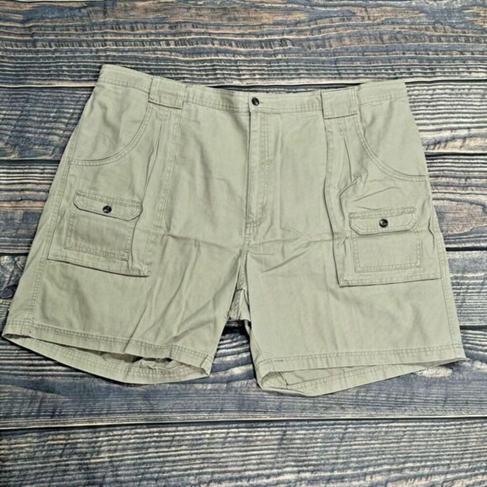 Red Head Cargo Shorts Men's Size 50 Beige Cotton Elastic Waist Belted EUC